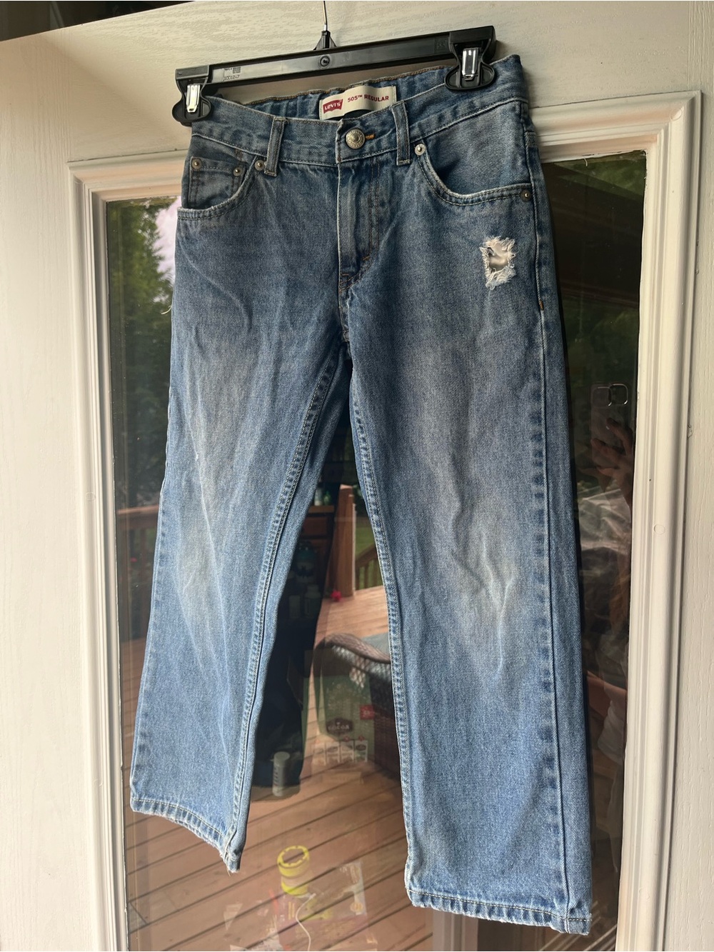 Levi's Boy’s Blue Straight-Leg Distressed Detail Jeans